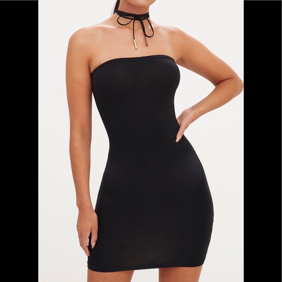 Bandeau Bodycon Mini Dress in Dark Brown - Picture 4 of 4